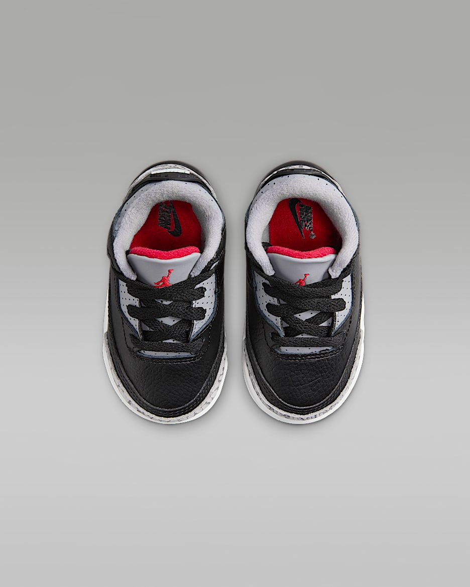 Jordan 3 Retro Black Cement Baby Toddler Shoes. Nike
